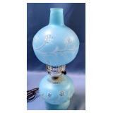 Vintage Two Bulb Table Lamp With Brass Base, No Shade 31" Tall, And Vintage Table Lamp With Glass Gl