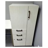 4 Piece Office Workstation Including Electric Adjustable Height L-Shaped Desk, 72" L x 54" W, Work T