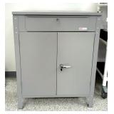 Uline Metal Workstation With Locking Cabinet And Drawer, 34.5" x 43" x 30", Includes Key