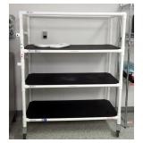 MJM Internation Corp Healthcare Grade PVC Rolling 4-Shelf Cart, 65" x 53" x 25"