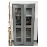 Uline 5 Shelf Cabinet With Locking Doors, 72" x 36" x 18", Keys Included