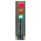 General Electric Traffic Signal On Pole, Yellow And Green Lights Flash, Red Is Steady, 79" x 10" x 1