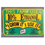Illinois FS Farm Service This Farm Uses 10% Ethanol Metal Sign, 12" H x 18" W