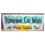 Tomahawk Car Wash Metal Sign, 19" x 48"