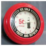 Coca Cola Lighted Wall Clock Model NC 100, 14.5" Diameter