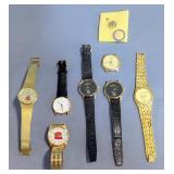 Masonic And Ararat Shriners Wristwatch And Pin Assortment, Total Qty 10