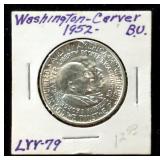 1952 George Washington Carver-Booker T Washington Half Dollar, 90% Silver