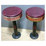 Faux Leather Barstools, 24" Tall x 12" Dia, Qty 2