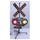 American Train Signal Railroad Crossing Light, 15.25" High, Powers On, And Burlington Steam Excursio