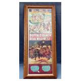 Buffalo Ranch Print In Oak Frame Under Glass, 17.5" x 40"