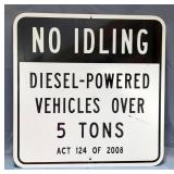No Idling Diesel-Powered Vehicles Over 5 Tons Metal Sign, 24" x 24"