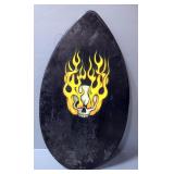 CYA Skimboards Spoon Tail Board With Flaming Skull Image, 125-175 Weight Class