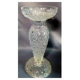 Cut Glass Pitcher, 9.5" Tall, Crystal Ice Bucket, 10" Tall, Glass Candle Holders, 11" Tall, Qty 2, A