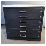 Metal 6 Drawer Locking Shop Cabinet, 29" x 29.5" x 29.5"