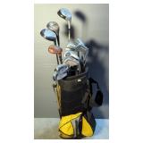 USKG Champion Golf Bag Includes Golf Balls, Woods And Irons, Various Brands, Total Qty 15