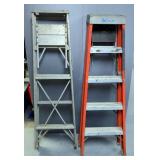 Louisville 5ft Fiberglass Step Ladder And Unbranded 5ft Aluminium Step Ladder