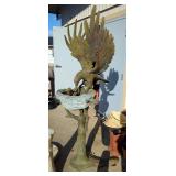 Bronze Nesting Eagle Statue, 77.5" Tall, Eaglets Are Removable