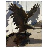 Bronze Eagle Taking Flight Statue, 42.5" Tall