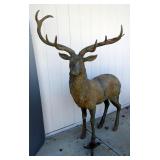 Bronze Stag Deer Statue, 70" Tall