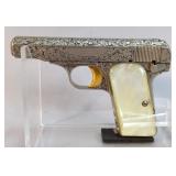 Belgium Browning Renaissance 9mm Para Pistol SN# 625400, Gold Plated Trigger, Nacrolac Pearl Grips, 