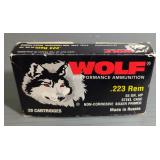 Wolf .223 REM Ammo, Approx 20 Rds, And Federal American Eagle .22 LR Ammo, Approx 49 Rds, Local Pick