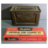 Metal Ammo Can With US Ordnance Corps Embossed Symbol (Flaming Bomb), 7.5" H x 6" W x 12" D, And Rev