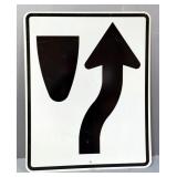 Stay Right Of Median Reflective Sign, 30" H x 24" W