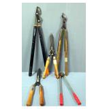 Lawn And Garden Loppers And Hedge Trimmers, Various Brands, Total Qty 5
