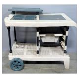 Potting Cart, With Single Drawer, On Wheels, 33.5" H x 46" L x 26" W