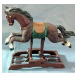 Primitive 8" Cast Iron Rocking Horse With Springs