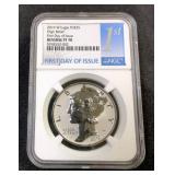 2019 W $25 One Ounce Palladium High Relief Reverse Proof American Eagle Coin, NGC Certified PF 70, F