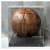 Vintage Leather Basketball With Laces In Display Box