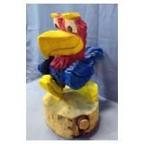 Kansas Jayhawk Wood Carving, 20" x 12"