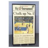Kansas Jayhawk Framed Newspaper Clippings Including Big 12 Championship, 19" x 15", "Phog" Allen Acc