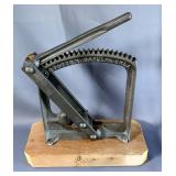 C.E. Potter Cast Iron Hand Crank Nutcracker, 13" x 12" x 5", And Enamelware Basin