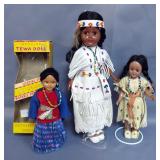 Antique African American Baby Doll, American Indian Dolls, Tewa Doll, In Original Box, And Various I