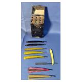 E. C. McBurney Straight Razor Assortment, Includes Original Wood Case, Two Have Damage On Handles, T
