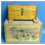 Evans "The Classic" Wood Crate, 10" x 16" x 9", And Hand Made Cigar Box, 6.5" x 12.5" x 6.5"