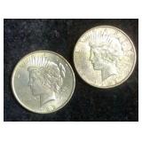 1922 Peace Dollars, Qty 2