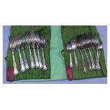 R. Wallace Silver Plate Sectional Triple Forks, Qty 12, And Spoons, Qty 3