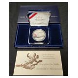 1997 Jackie Robinson Commemorative 50th Anniversary Silver $1 Proof Coin, Includes Certificate Of Au