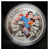 2015 Royal Canadian Mint, Silver $20 Superman Comic Book Coin, Includes Certificate Of Authenticity 
