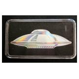 2020 Solomon Islands 1 Ounce Silver $2 UFO Shaped Coin, Includes Presentation Box