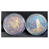 Highland Mint Prospector Series 1 Troy Ounce .999 Fine Silver Commemorative Rounds, Qty 2