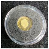 2013 Cook Islands $5 100 Years Buffalo Gold Coin, 1/2 g .9999 Fine Gold