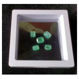 Emeralds (Zambia) Oiled Gemstones, Qty 5, Ranging From 1.25 ct To 2.10 ct, Total ct Weight 7.45 ct, 