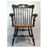 L. Hitchcock University Of Kansas High Back Spindle Wood Arm Chair With KU Seal On Headrest And Name