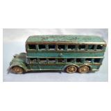 A C Williams Double-Decker Cast Iron Bus, 7.75" Long
