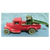 Arcade Cast Iron Model A Wrecker Tow Truck No. 210L With Driver, 10.75" Long