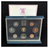 Royal Mint 1984 United Kingdom Proof Coin Collection, Includes 8 Coins In Display Book, With Paperwo